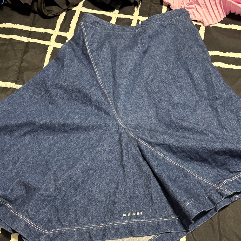 Marni Indigo A-Line Denim Skirt - Picture 1 of 4